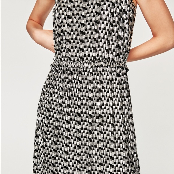 NWT ZARA WOMEN’S SHIMMERY DRESS WITH THIN STRAPS - Picture 4 of 8